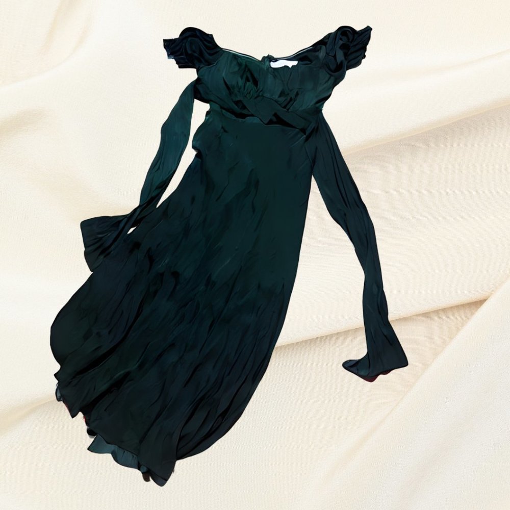 Emerald Green Midi Cocktail Dress